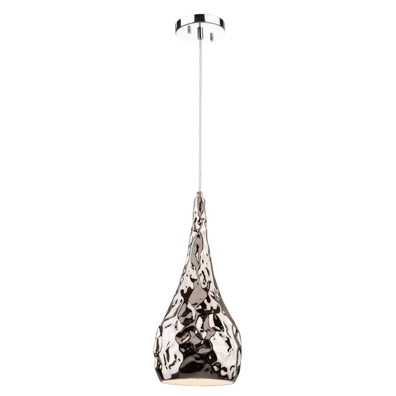 Forged Metal Pendant In Chrome