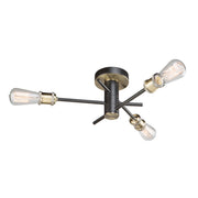 Tribeca Flush Mount In Matte Black & Satin Brass