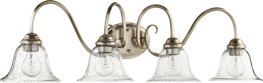 Spencer Transitional Vanity in Aged Silver Leaf W/ Clear/Seeded