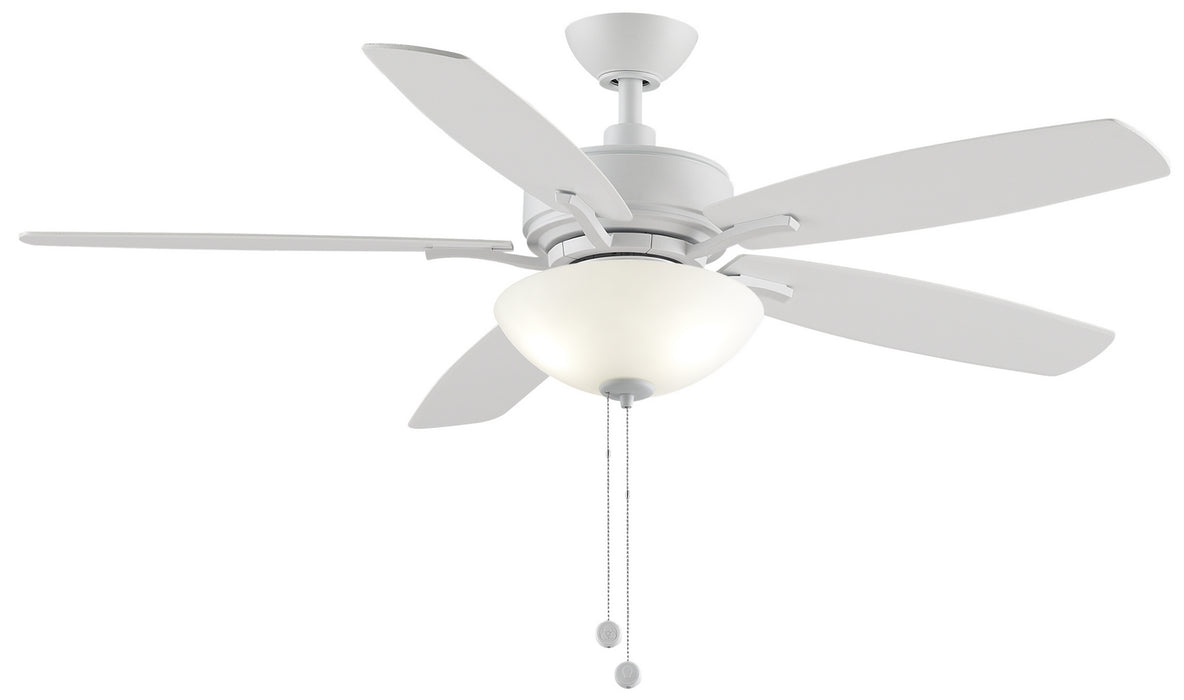Aire Deluxe 52 inch Fan in Matte White with Matte White Blades and LED Bowl Light Kit