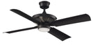 Pickett 52 inch Fan in Black with Brushed Nickel Accents and LED