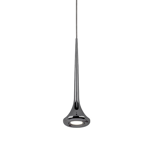 Bach Down Pendant in Black Chrome