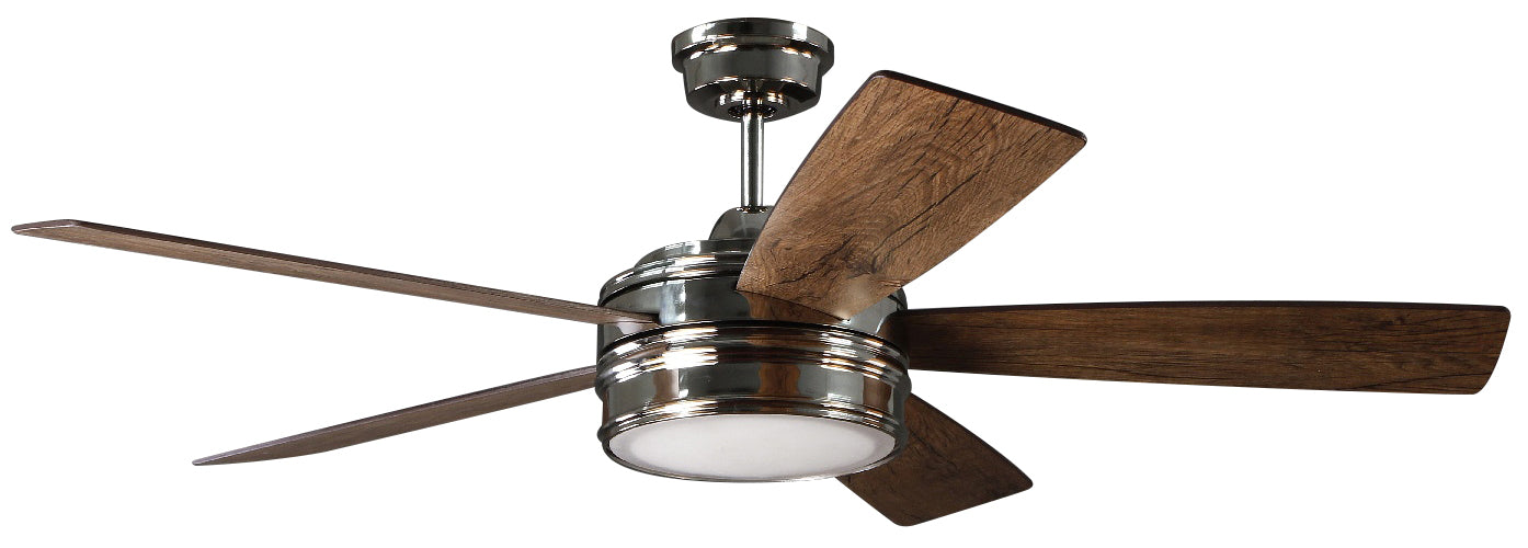 Braxton 1-Light Ceiling Fan in Polished Nickel