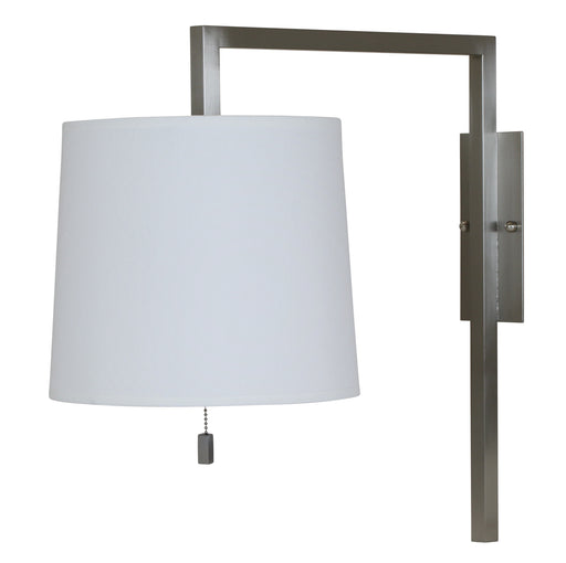 Pin Up Wall Lamp In Satin Nickel with Fine Linen Hardback