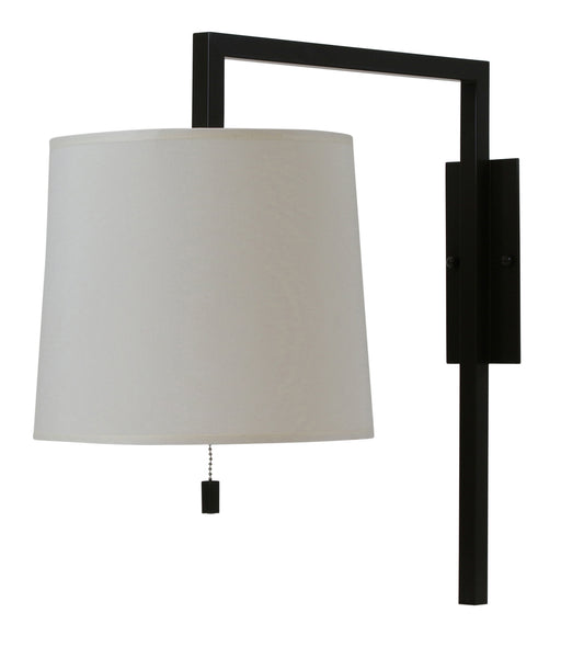 Pin Up Wall Lamp In Architectural Bronze with Fine Linen Hardback