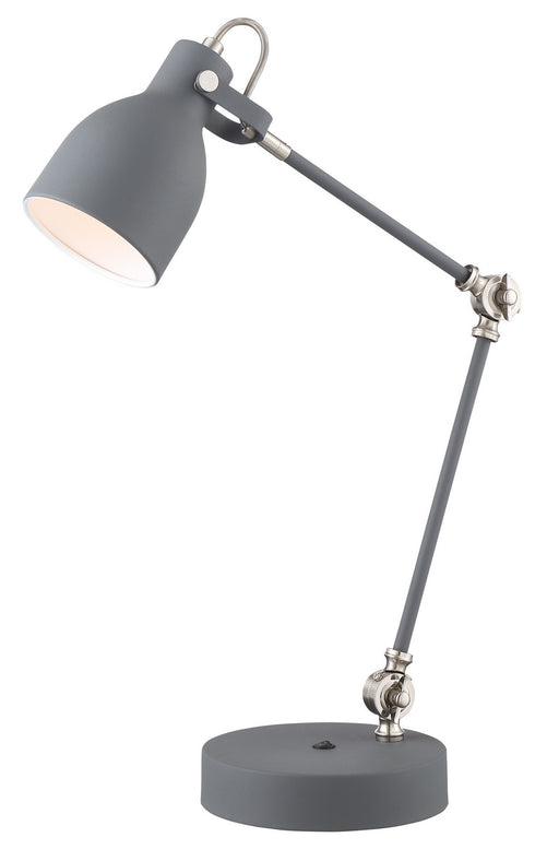 Kalle Desk Table Lamp in Grey, USB x 1, E27 Type A 60W