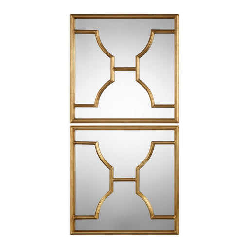 Uttermost's Misa Gold Square Mirrors S/2 Designed by Jim Parsons