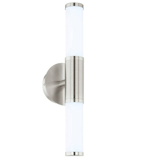 Palmera 1 1x11W LED Vanity Wall Light With Satin Nickel Finish & Opal Glass