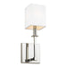 Quinn Bath Sconce in Polished Nickel with White�Parchment Shade