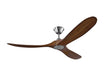 Maverick Ceiling Fan in Brushed Steel with Koa Blade