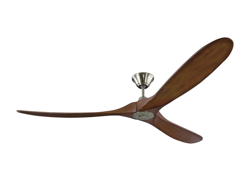 Maverick Max Ceiling Fan in Brushed Steel with Koa Blade