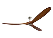 Maverick Super Max Ceiling Fan in Brushed Steel with Koa Blade
