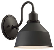 Mantiel Outdoor Wall Mount in Coal with Black Aluminum Shade