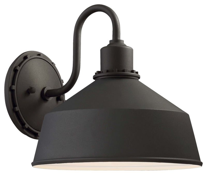 Mantiel Outdoor Wall Mount in Coal with Black Aluminum Shade