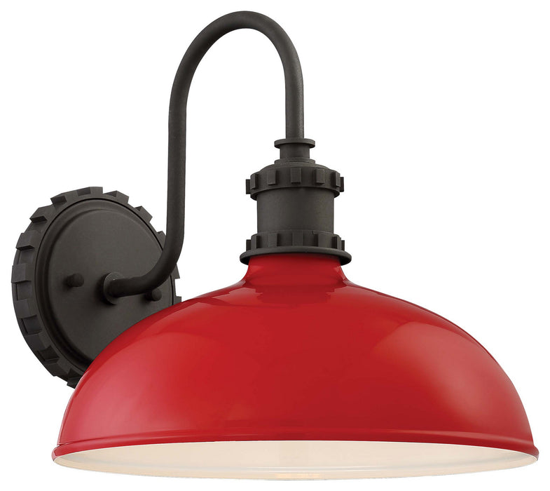 Escudilla 1-Light Outdoor Wall Mount in Red Glass & Red Glass