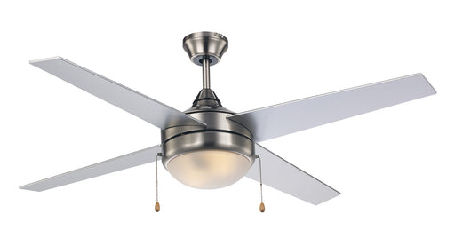 2-Light 52" Ceiling Fan in Brushed Nickel with White Frost Glass from Trans Globe Lighting, item number F-1014 BN