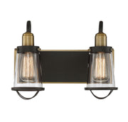 Lansing 2-Light Bath Vanity in English Bronze & Warm Brass