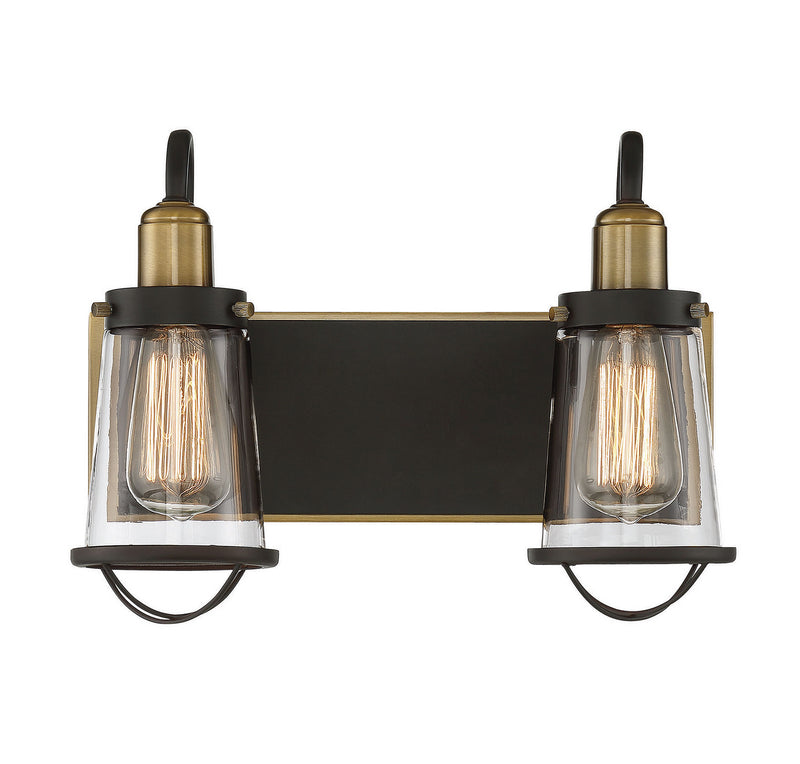 Lansing 2-Light Bath Vanity in English Bronze & Warm Brass