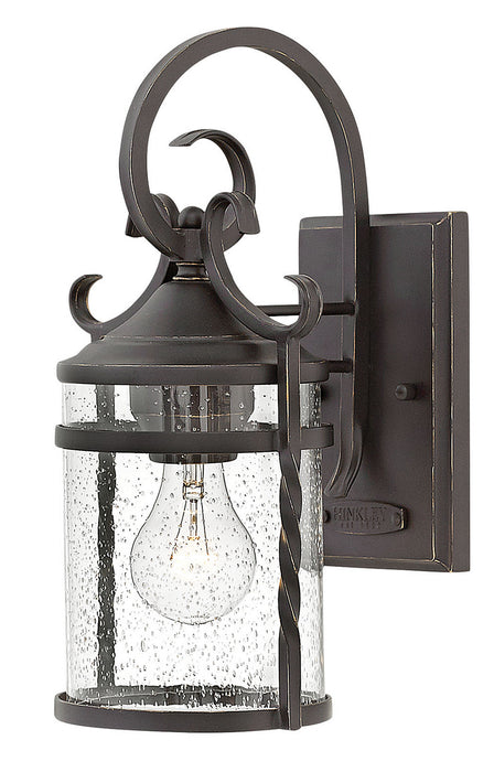 Casa Small Wall Mount Lantern in Olde Black with Clear Seedy glass