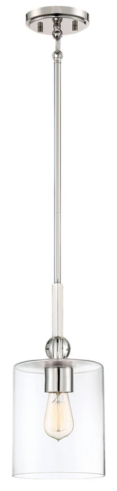 Studio 5 Mini-Pendant in Polished Nickel & Clear Glass