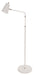 Kirby LED Adjustable Floor Lamp in White with Satin Nickel Accents