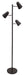 Kirby LED three light Floor Lamp in Black with Satin Nickel Accents