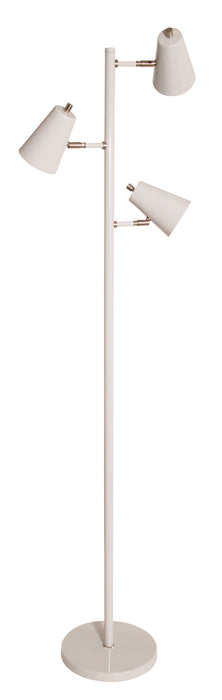 Kirby LED three light Floor Lamp in Gray with Satin Nickel Accents