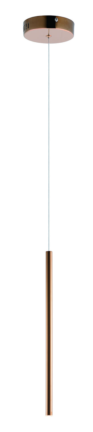 Flute 1-Light LED Pendant in Rose Gold