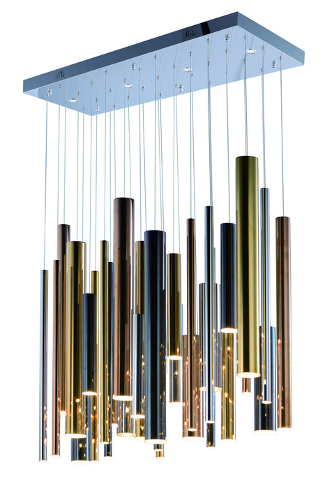 Flute LED 31-Light Pendant in Multi-Plated - Lamps Expo