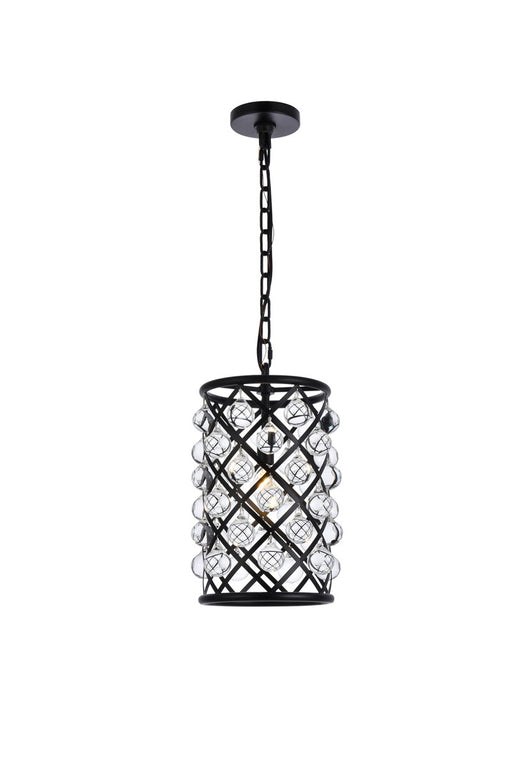 Madison 1-Light Pendant in Matte Black with Clear Royal Cut Crystal