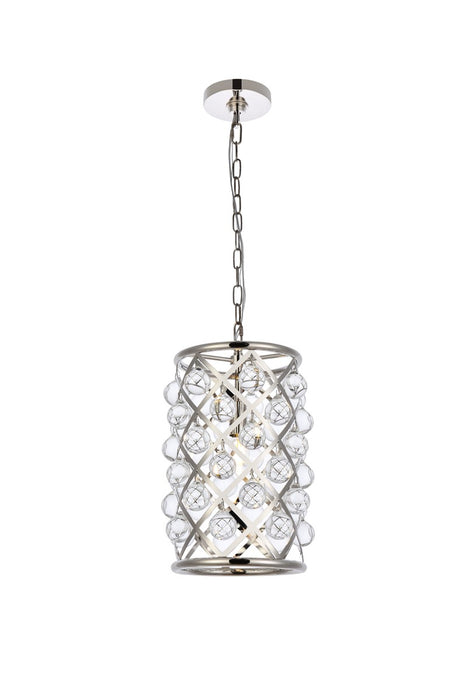 Madison 1-Light Pendant in Polished Nickel with Clear Royal Cut Crystal