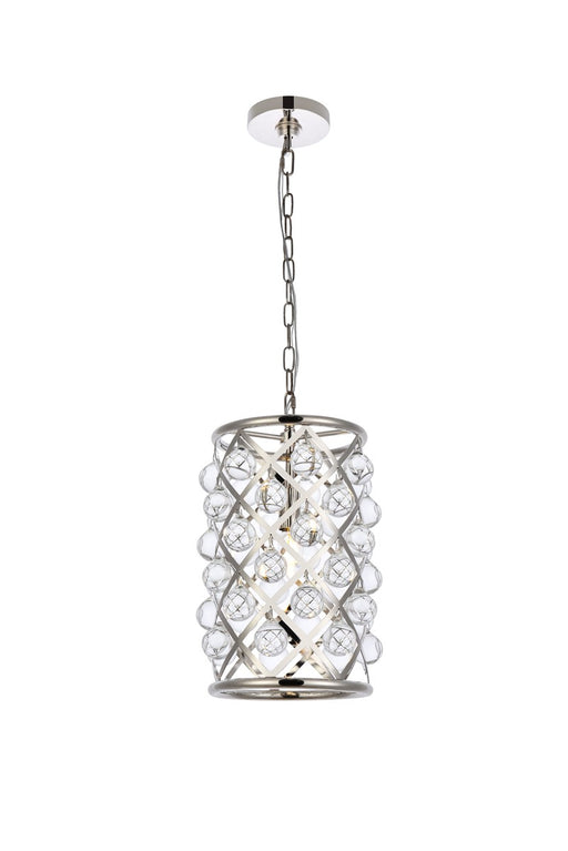 Madison 1-Light Pendant in Polished Nickel with Clear Royal Cut Crystal