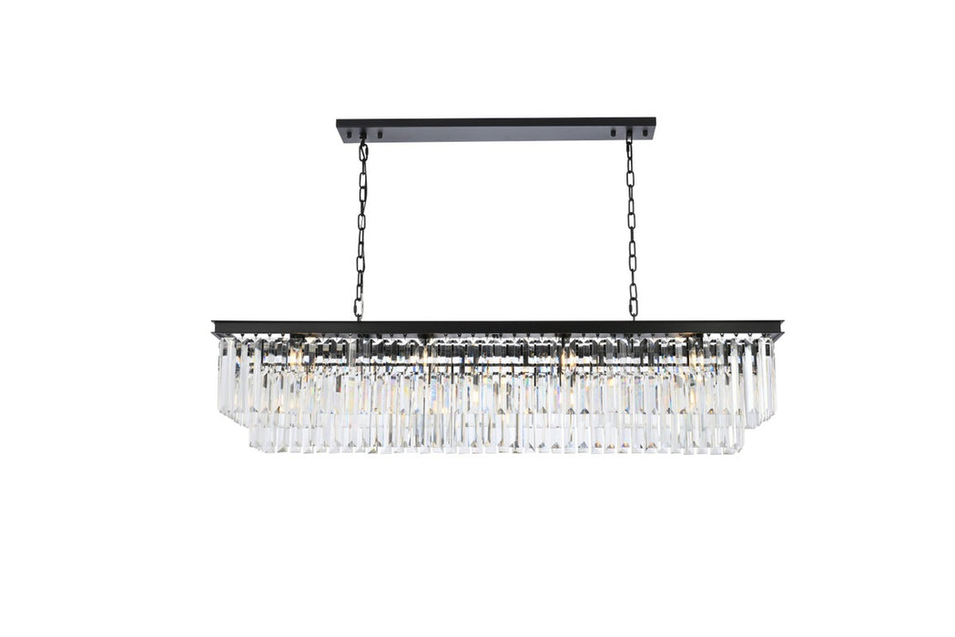 Sydney 12-Light Chandelier in Matte Black with Clear Royal Cut Crystal