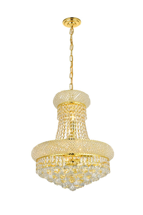 Primo 8-Light Pendant in Gold with Clear Royal Cut Crystal