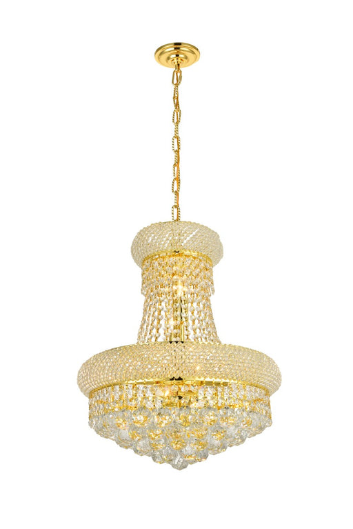 Primo 8-Light Pendant in Gold with Clear Royal Cut Crystal