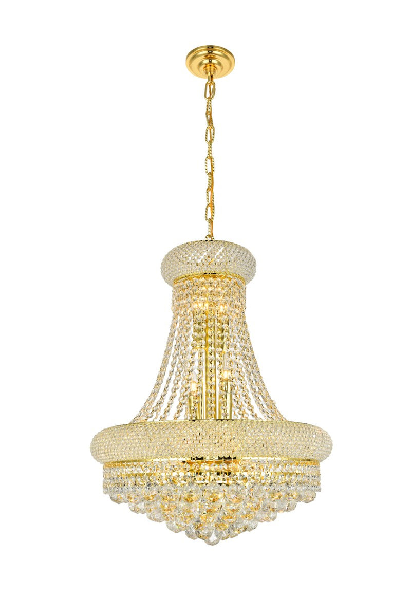 Primo 14-Light Chandelier in Gold with Clear Royal Cut Crystal