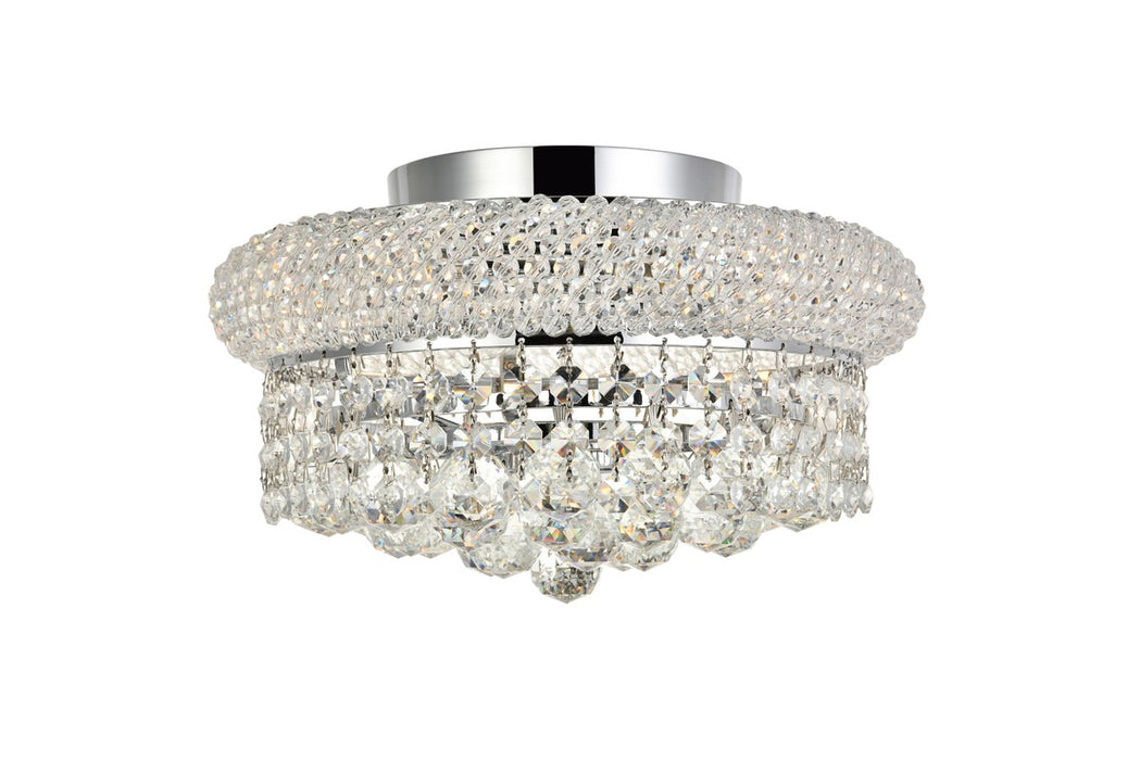 Primo 4-Light Flush Mount in Chrome with Clear Royal Cut Crystal