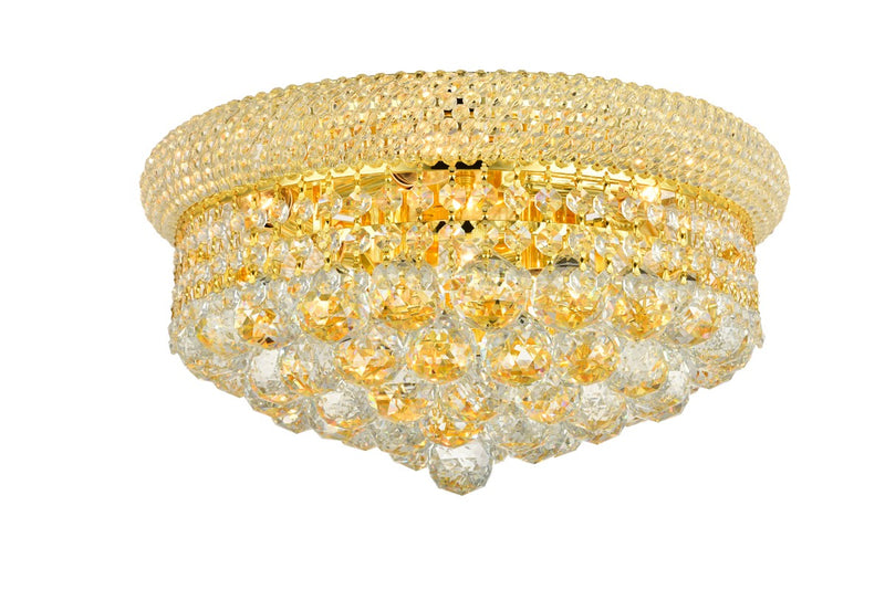 Primo 8-Light Flush Mount in Gold with Clear Royal Cut Crystal