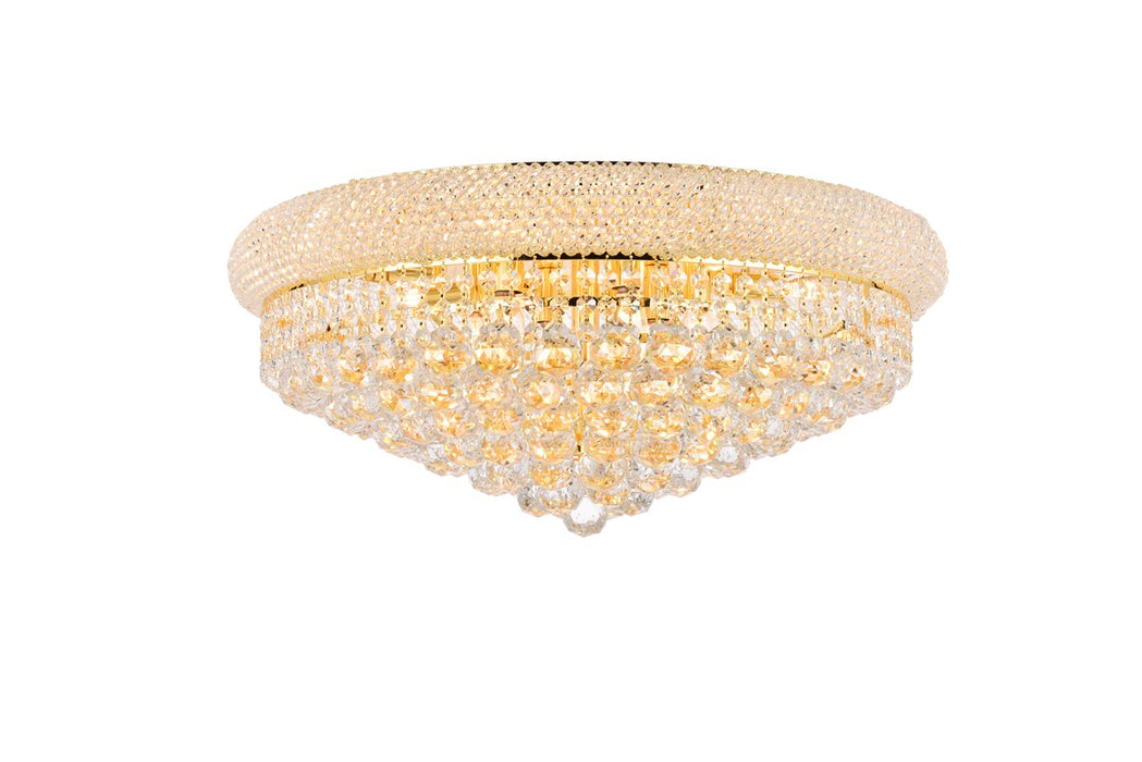 Primo 12-Light Flush Mount in Gold with Clear Royal Cut Crystal