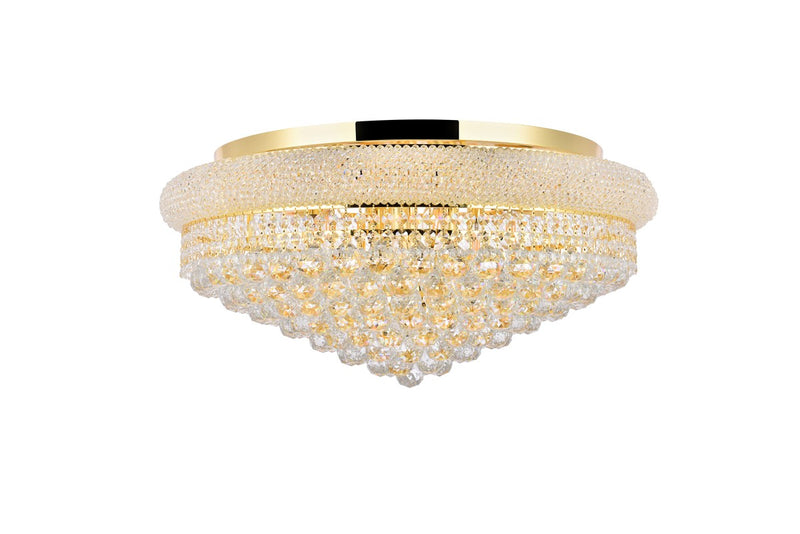 Primo 15-Light Flush Mount in Gold with Clear Royal Cut Crystal