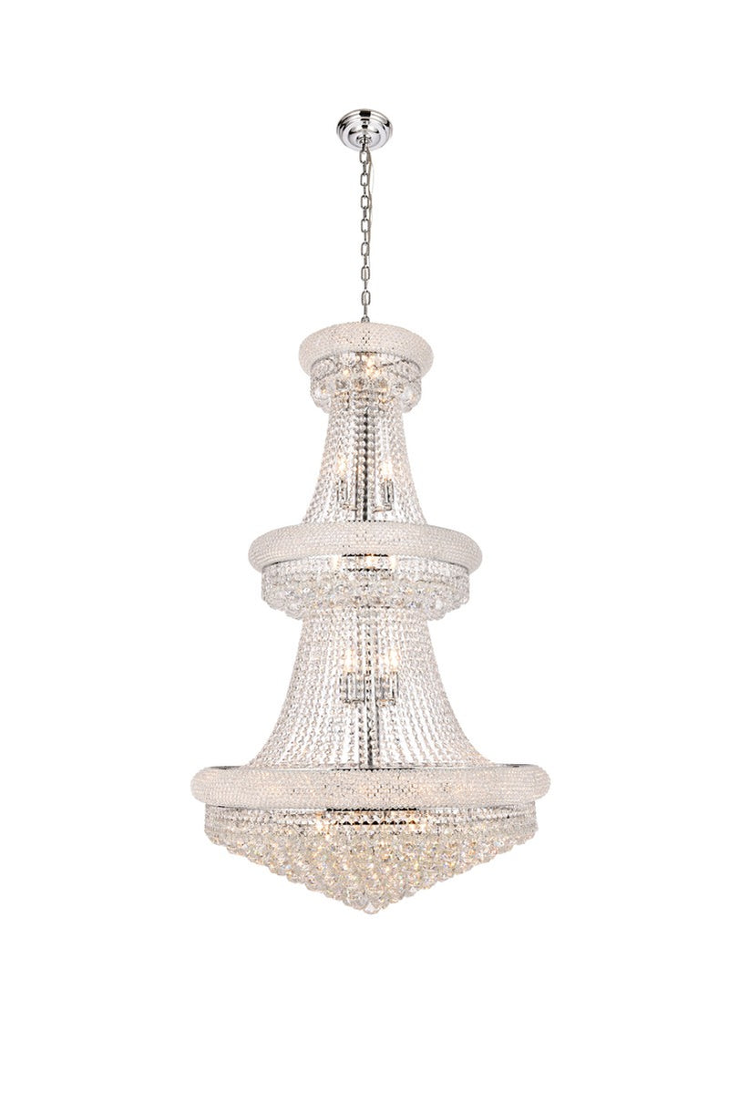 Primo 32-Light Chandelier in Chrome with Clear Royal Cut Crystal
