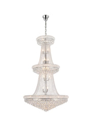 Primo 38-Light Chandelier in Chrome with Clear Royal Cut Crystal
