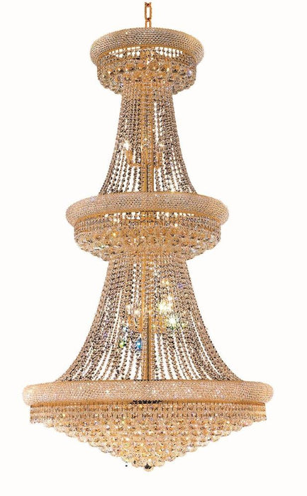 Primo 38-Light Chandelier in Gold with Clear Royal Cut Crystal
