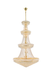 Primo 42-Light Chandelier in Gold with Clear Royal Cut Crystal