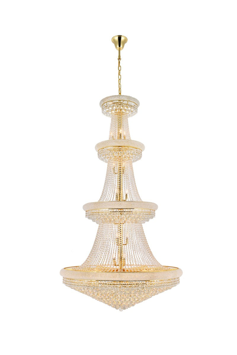 Primo 42-Light Chandelier in Gold with Clear Royal Cut Crystal
