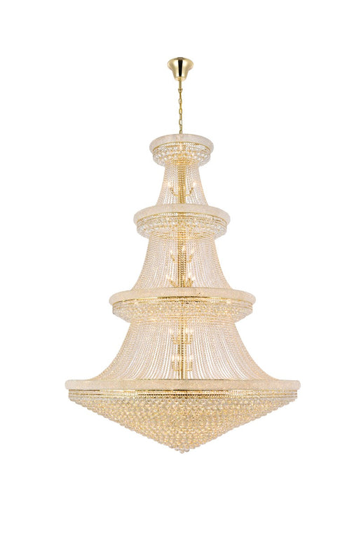 Primo 66-Light Chandelier in Gold with Clear Royal Cut Crystal