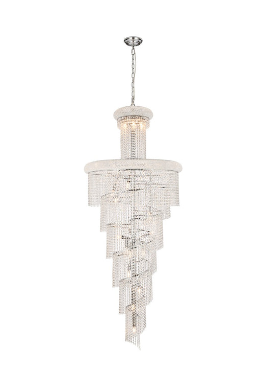 Spiral 28-Light Chandelier in Chrome with Clear Royal Cut Crystal