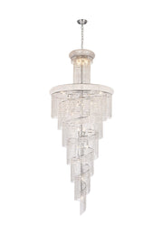 Spiral 32-Light Chandelier in Chrome with Clear Royal Cut Crystal