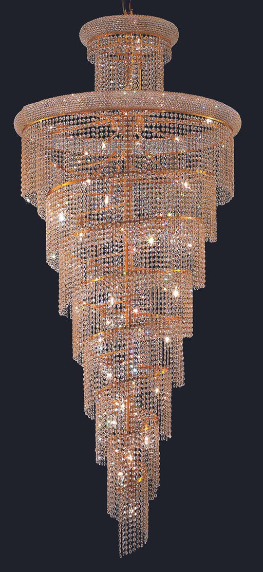 Spiral 32-Light Chandelier in Gold with Clear Royal Cut Crystal