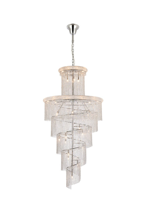 Spiral 41-Light Chandelier in Chrome with Clear Royal Cut Crystal